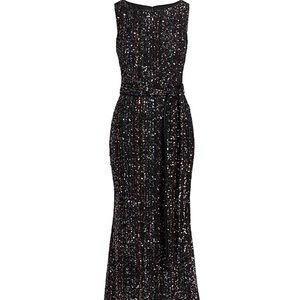 Badgley Mischka black sequin dress size 12